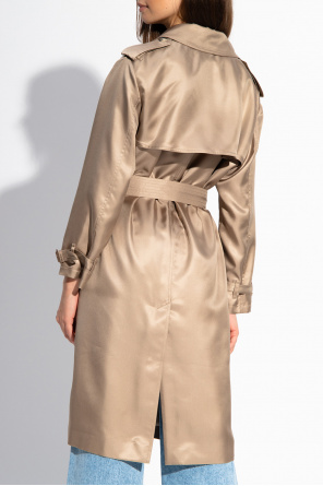 【関税&送料込】Saint Laurent Silk Trench Coat SAINT LAURENT Double-breasted belted silk-twill trench coat